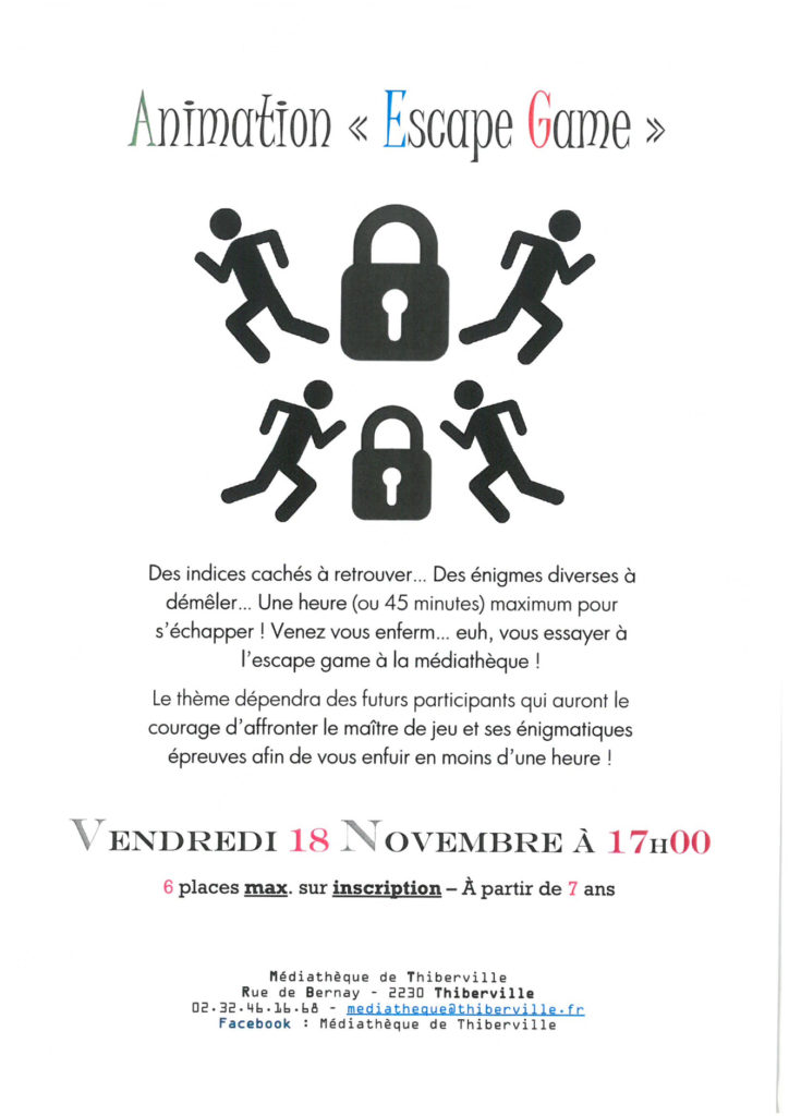 Animation escape game - Mairie de Thiberville
