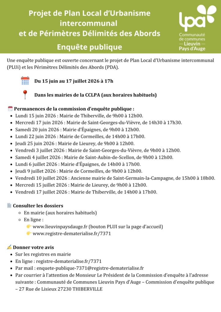 Avis d'enquête publique